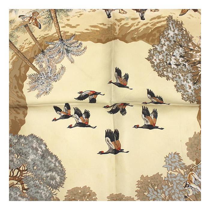 HERMES（エルメス） カレ90 大判 スカーフ『Africa アフリカ』茶系 猿