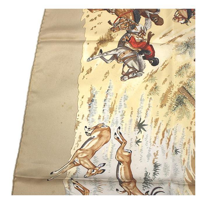 HERMES（エルメス） カレ90 大判 スカーフ『Africa アフリカ』茶系 猿