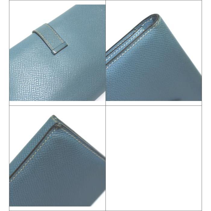 HERMES（エルメス） 在庫処分 大SALE ベアン 三つ折り長財布 ブルー