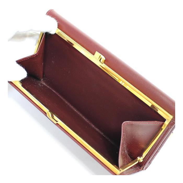 極美品　Cartier カルティエ 折財布 がま口 マストライン 三つ折り 希少 Cartier 在庫処分 大SALE 美品 カルティエ マストライン がま口