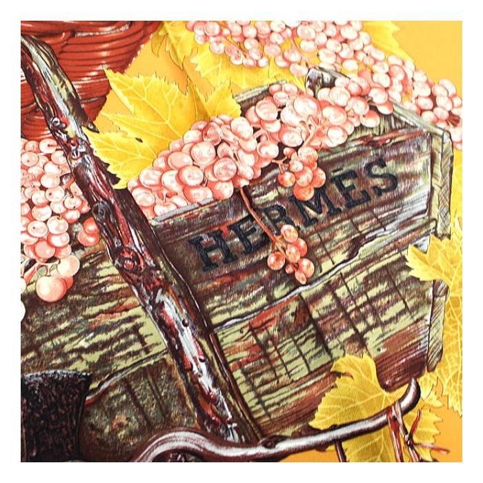 エルメス カレ90 VENDANGES ぶどうの収穫 シルク スカーフ