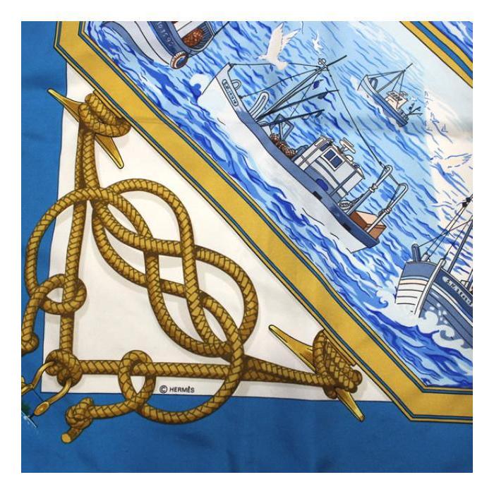 HERMES（エルメス） カレ90 大判スカーフ『RETOUR DE PECHE 漁船の帰港