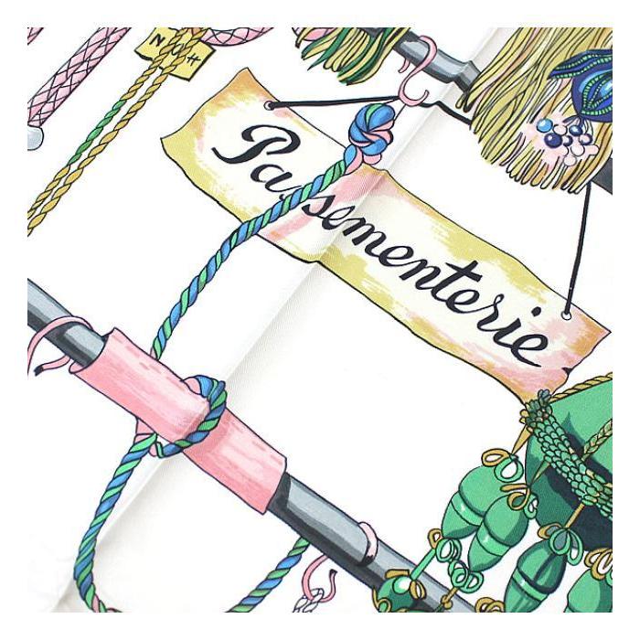 エルメス　スカーフ 90cm 「パスマントリ・カドリ」柄 HERMES 美品 エルメス カレ90 大判 スカーフ 『Passementerie