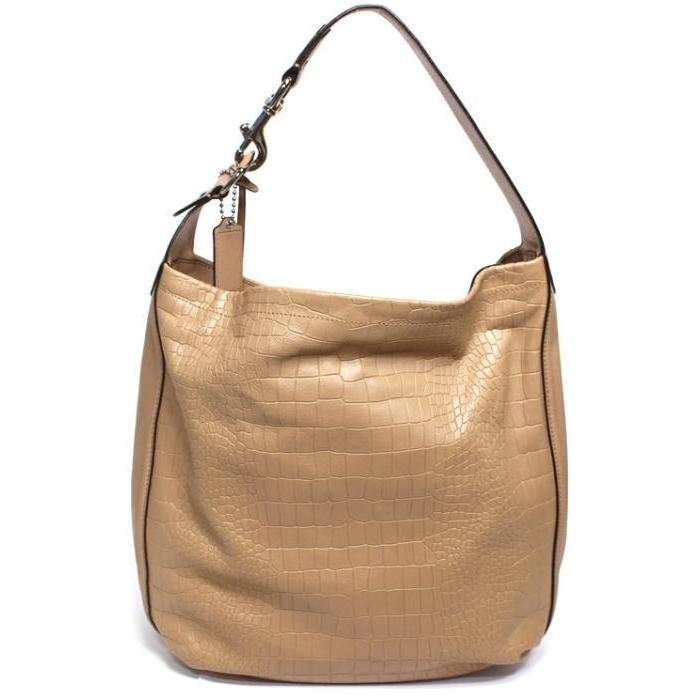 COACH クロコ型押し ハンドバッグ ベージュ COACH（コーチ） 美品 ワンショルダーバッグ クロコ型押し ベージュ系