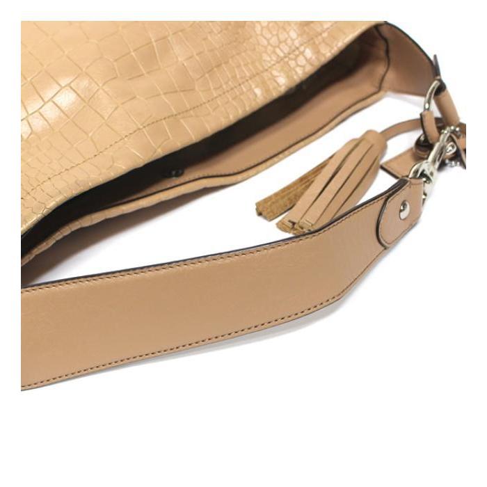 COACH（コーチ） 美品 ワンショルダーバッグ クロコ型押し ベージュ系