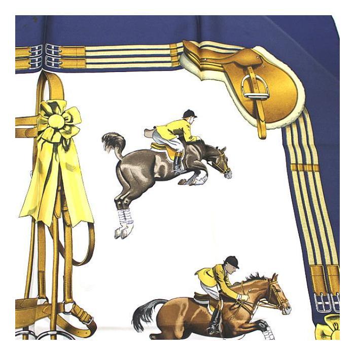 HERMES（エルメス） カレ90 大判スカーフ『JUMPING 乗馬・馬場馬術