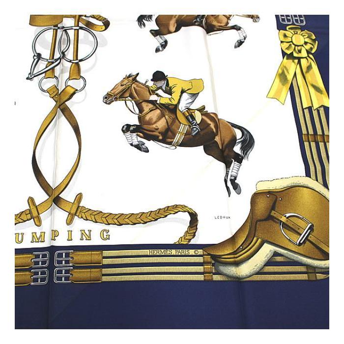 Hermes エルメス スカーフ カレ90 JUMPING 馬術競技 エルメス スカーフ カレ90 JUMPING ベージュ SILK100% | 東京