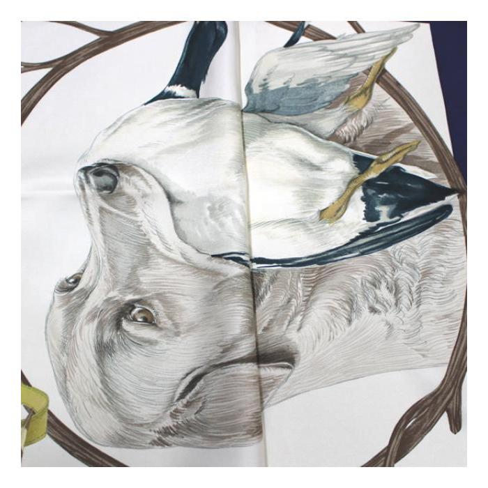 HERMES（エルメス） カレ90『CHIENS AU RAPPORT 猟犬』大判スカーフ 鳥