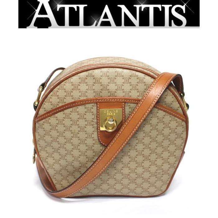 セリーヌ CELINE 丸型 斜め掛け ショルダーバッグ マカダム柄 PVC ベージュ系 :052012:atlantis - 通販