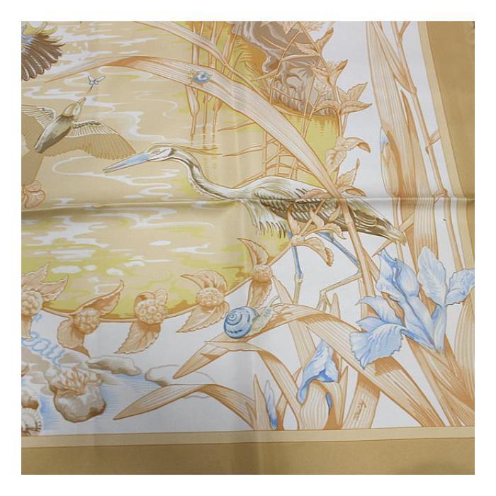 HERMES（エルメス） 美品 カレ90 大判スカーフ『Au bord de l'eau 翡翠
