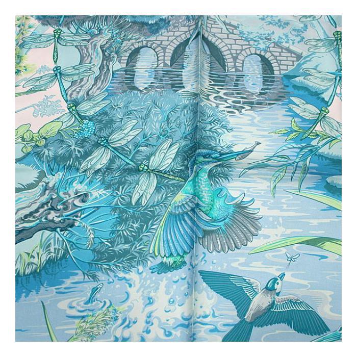 HERMES 美品 エルメス カレ90 大判スカーフ『Au bord de l 