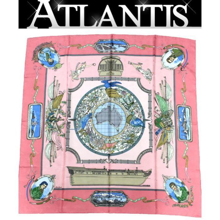 美品 エルメス HERMES カレ90 スカーフ『LE GEOGRAPHE 地理学者 