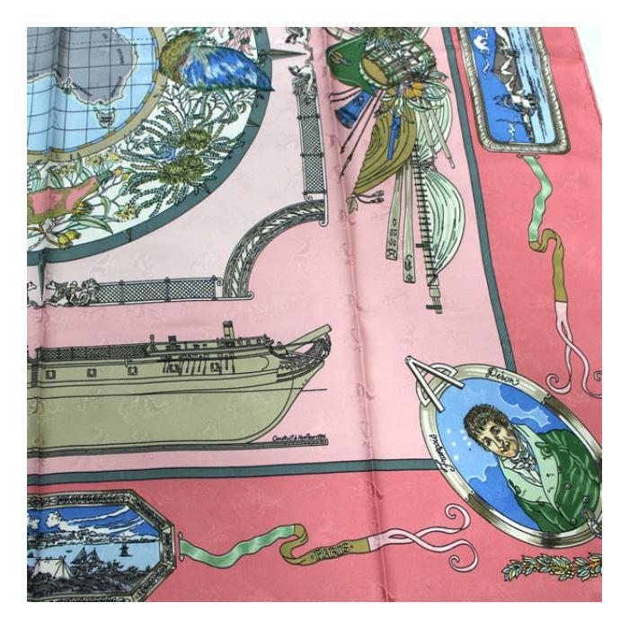 HERMES（エルメス） 美品 カレ90 スカーフ『LE GEOGRAPHE 地理学者