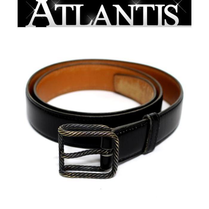 HERMES 黒レザーベルト ベルトバックル 《Hギヨシェ》 & レザーベルト 32 mm | Hermès