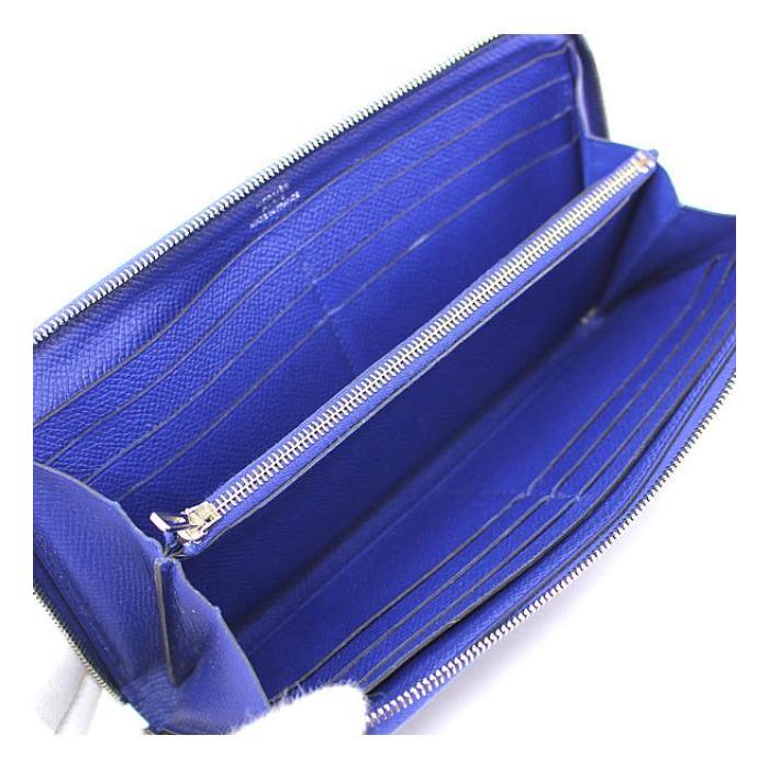 エルメス HERMES アザップロング 長財布 オールレザー エプソン ブルー 