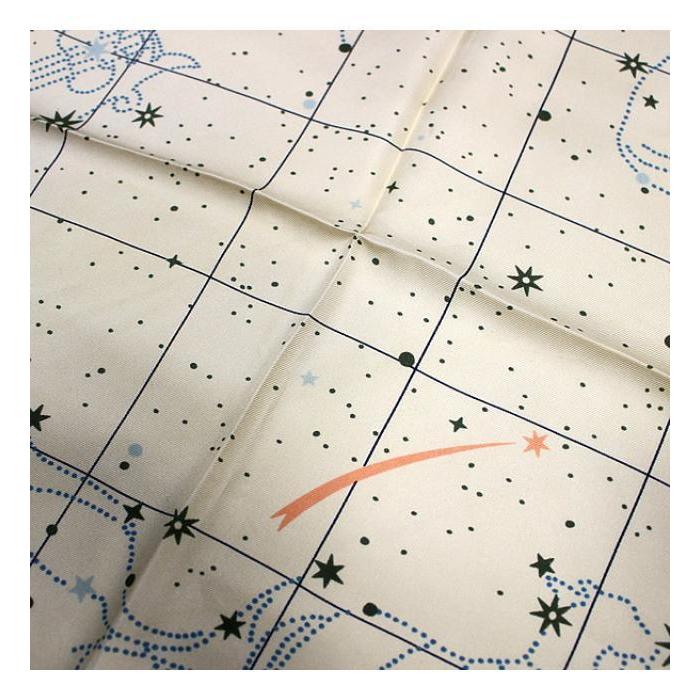 HERMES（エルメス） 美品 カレ45 スカーフ 星 星座柄 シルク100