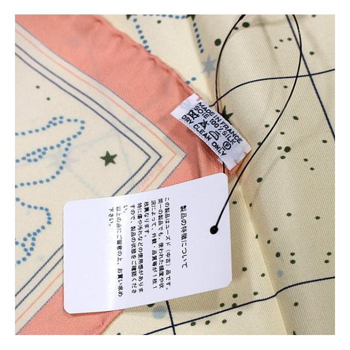 HERMES 美品 エルメス カレ45 スカーフ 星 星座柄 シルク100％ ピンク