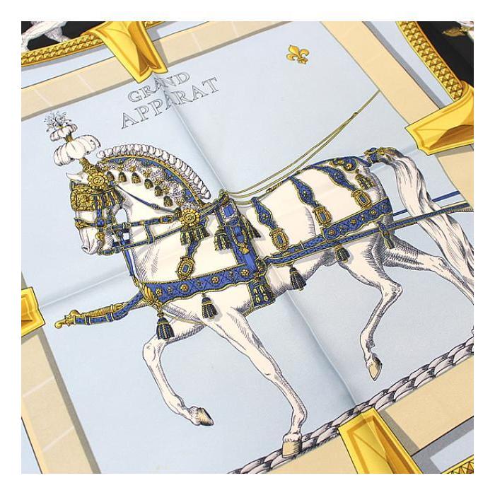 エルメス HERMES カレ90 大判スカーフ『GRAND APPARAT 盛装の馬』馬柄