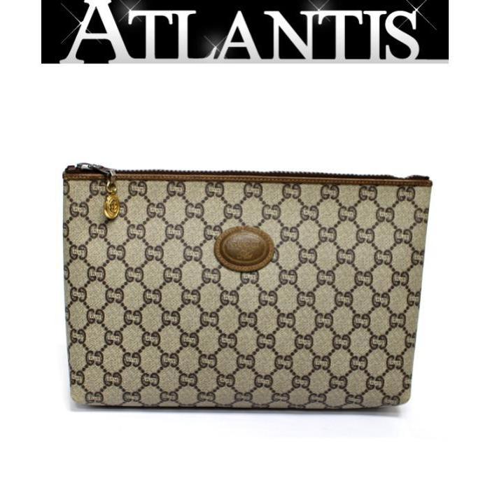 オールドグッチ GUCCI PLUS グッチプラス クラッチバッグ セカンドバッグ ポーチ GG柄 茶系 :052668:atlantis