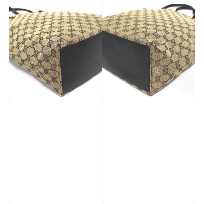 GUCCI（グッチ） 縦型 トートバッグ A4収納可 GGキャンバス×レザー 茶