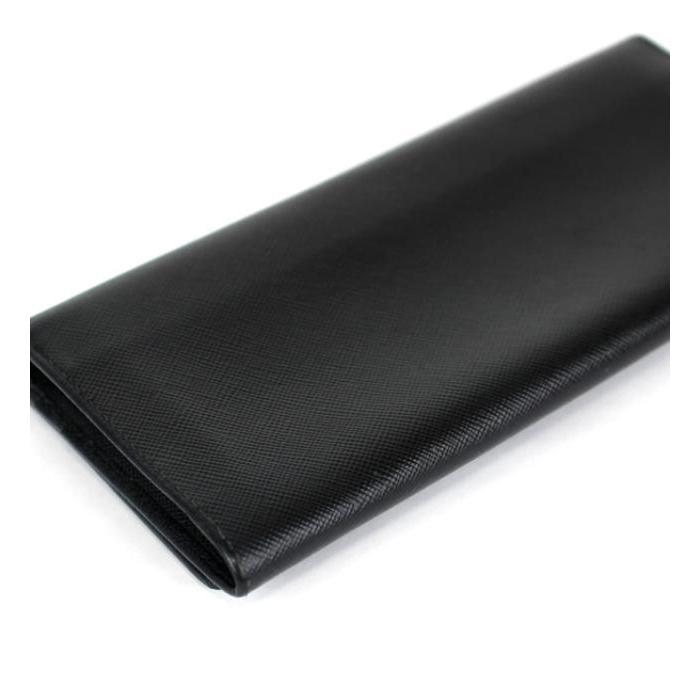 PRADA サフィアーノレザー ブラック 二つ折り財布 M201A PRADA プラダ 二つ折り長財布 ファスナー付きウォレット