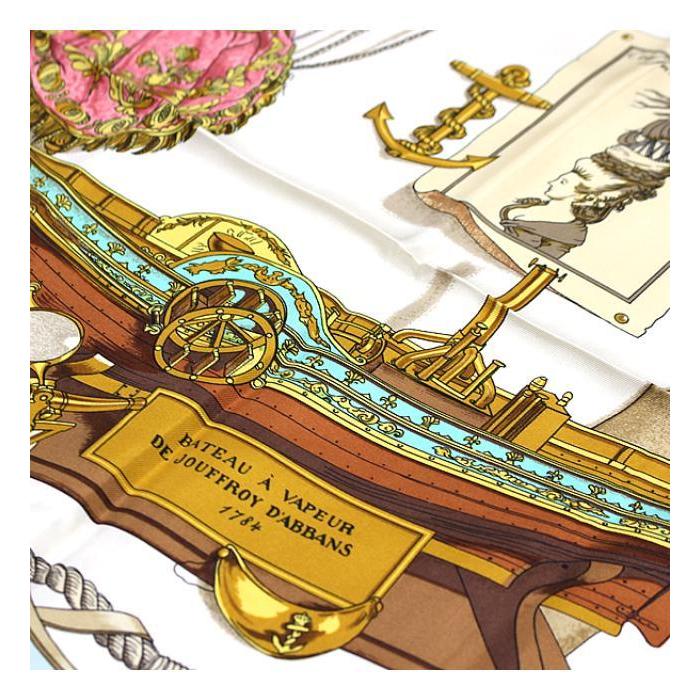 HERMES（エルメス） 美品 カレ90『BATEAU A VAPEUR DE JOUFFROY