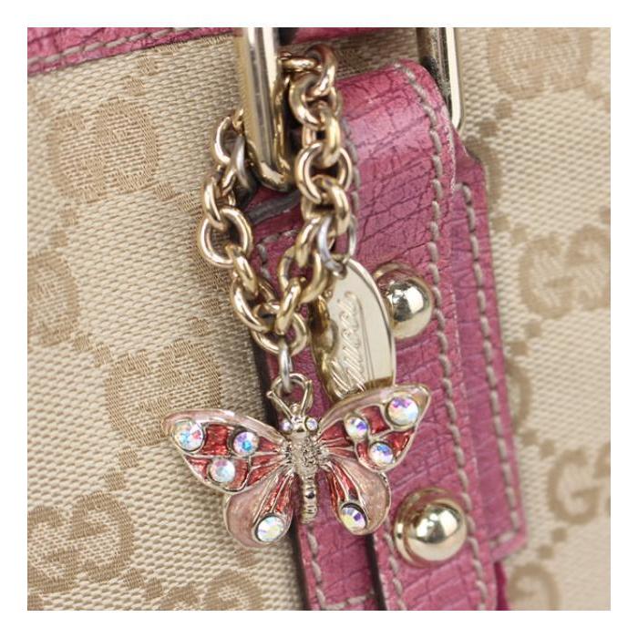 GUCCI（グッチ） 美品 ミニ ハンドバッグ 蝶 バタフライ GGキャンバス
