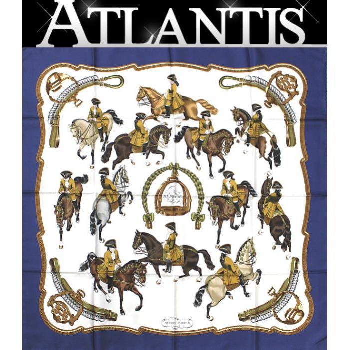 【美品】HELMESエルメス　カレ　スカーフ　90X90　REPRISE乗馬風景 fukuoh_he13gt-743145