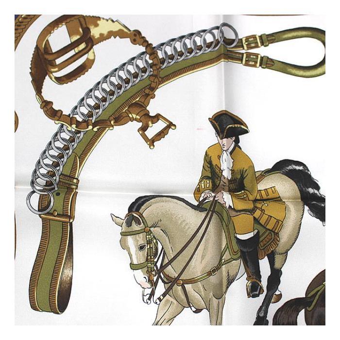 エルメス カレ90 REPRISE 乗馬と楽器の大判スカーフ 少々ヨゴレあり エルメス カレ90 REPRISE 乗馬と楽器の大判スカーフ 少々ヨゴレ