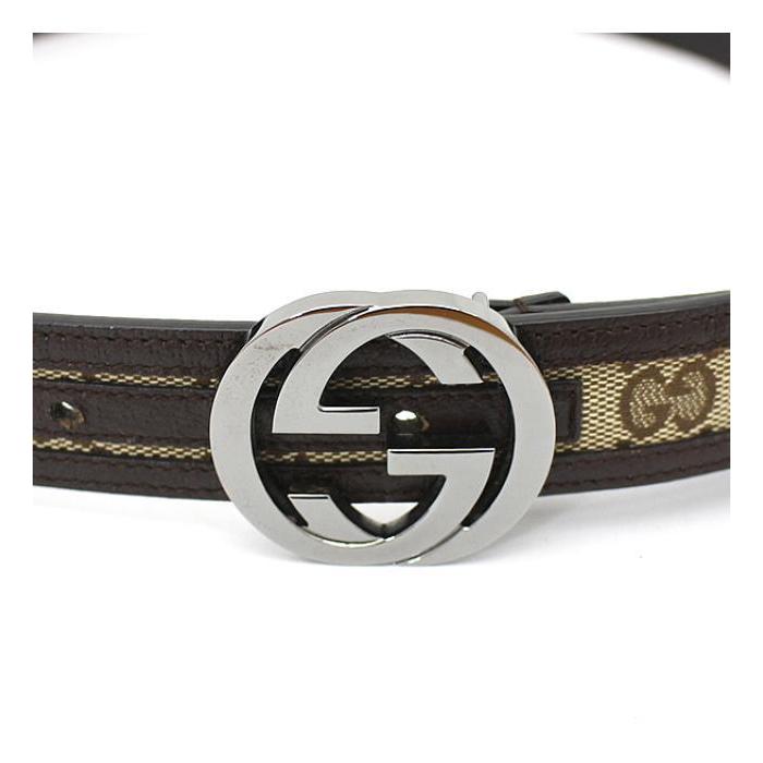 GUCCI グッチ Gバックル ベルト インターロッキング GGキャンバス 