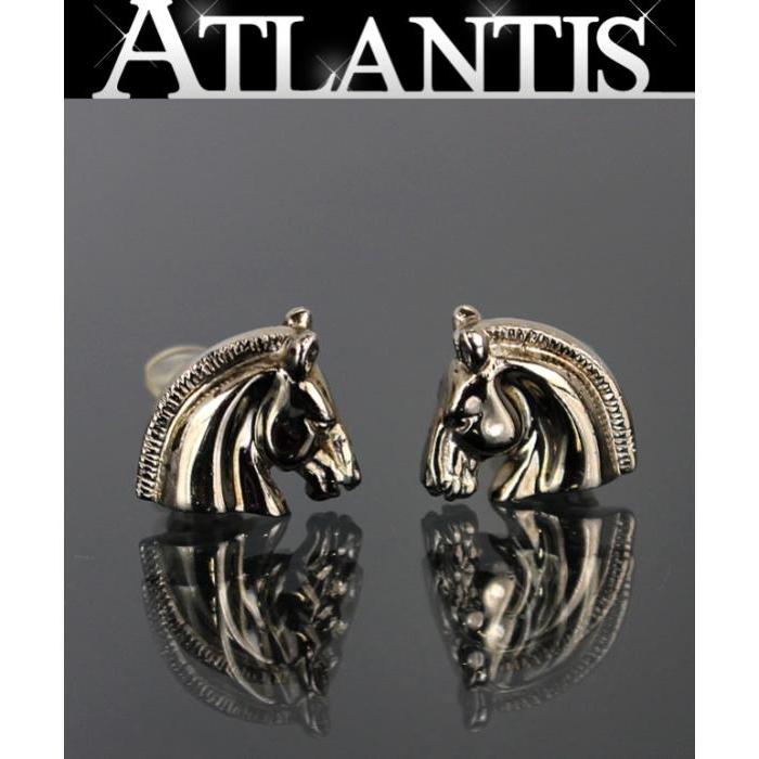 在庫処分 大SALE 美品 エルメス HERMES ホース 馬 イヤリング シルバー