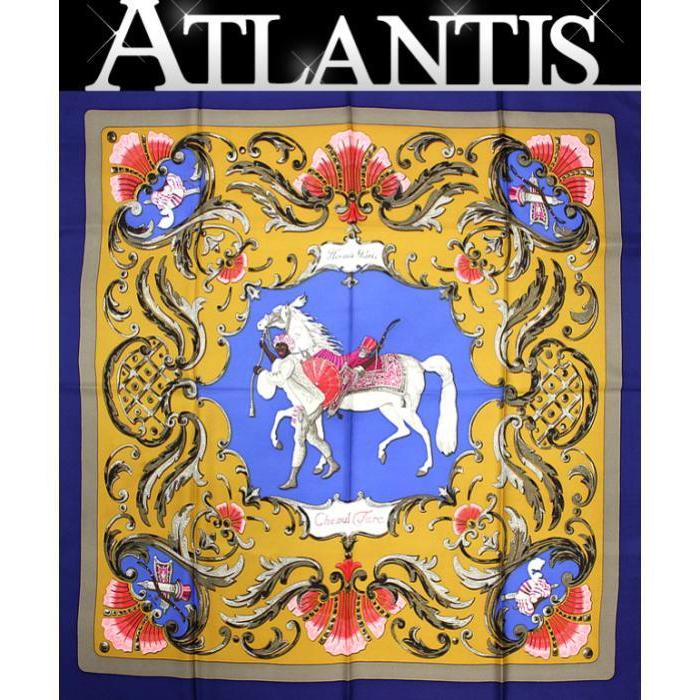 HERMES エルメス カレ90 大判スカーフ『Cheval Turc トルコの馬  