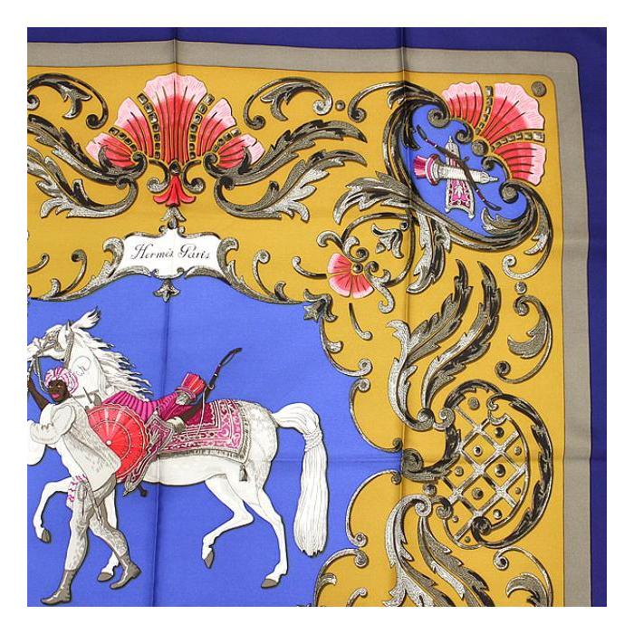 HERMES（エルメス） カレ90 大判スカーフ『Cheval Turc トルコの馬