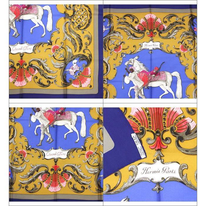 HERMES エルメス カレ90 大判スカーフ『Cheval Turc トルコの馬  