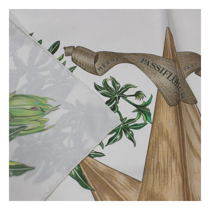 【美品】HERMES カレ90 パッションフラワースカーフ HERMES エルメス スカーフ カレ90 『PASSIFLORES（パッション