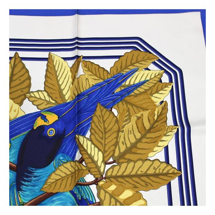 Hermès スカーフ カレ90 Les Perroquets HERMES エルメス スカーフ カレ90 LES PERROQUETS オウム シルク