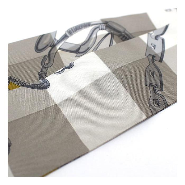 HERMES 美品 エルメス ツイリー MORS ET GOURMETTES VICHY 馬銜