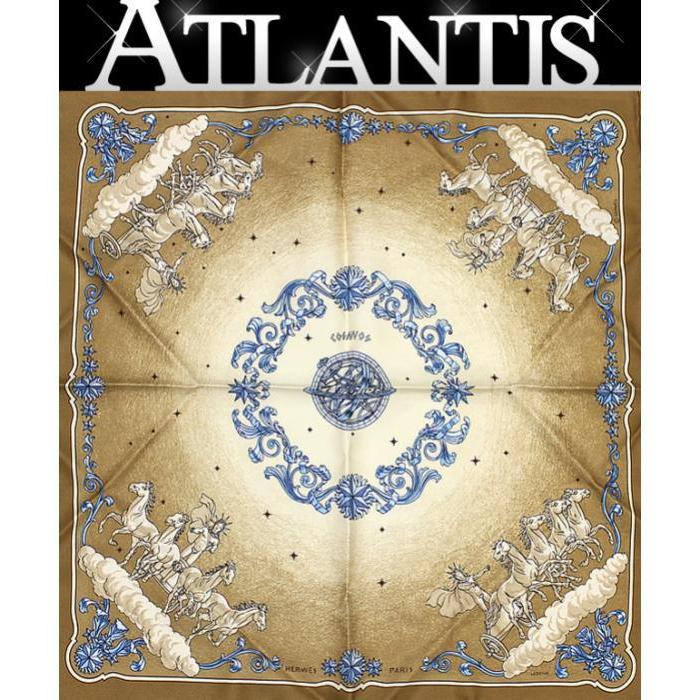 HERMES（エルメス） カレ45『COSMOS コスモス 宇宙観』スカーフ茶系