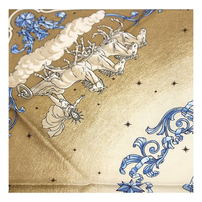 HERMES（エルメス） カレ45『COSMOS コスモス 宇宙観』スカーフ茶系