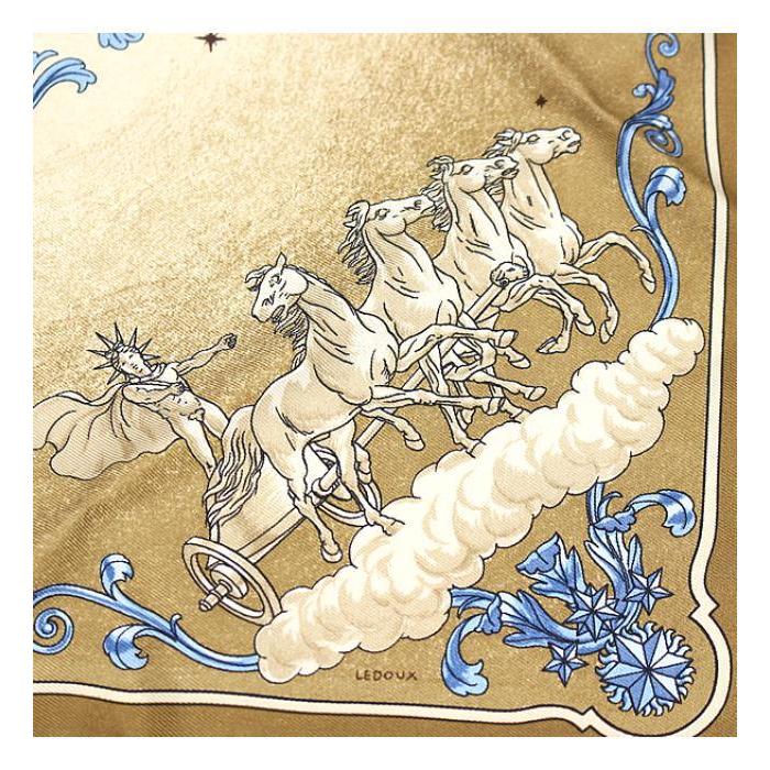 HERMES（エルメス） カレ45『COSMOS コスモス 宇宙観』スカーフ茶系