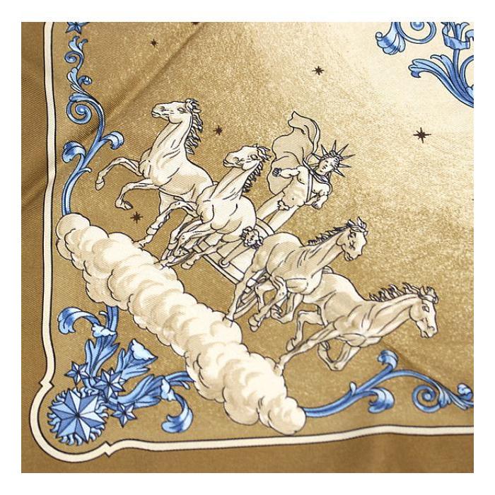 HERMES（エルメス） カレ45『COSMOS コスモス 宇宙観』スカーフ茶系