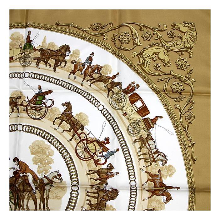HERMES（エルメス） 美品 カレ90『La promenade de longchamps