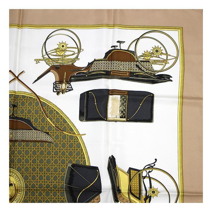 HERMES SALE エルメス カレ90『LES VOITURES A TRANSFORMATION