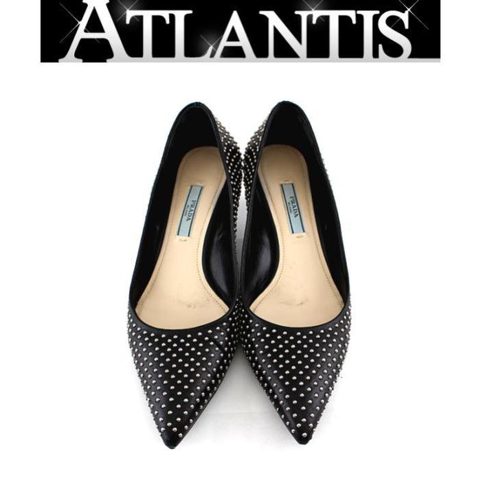 PRADA ブラック パンプス 36 PRADA(プラダ) パンプス 36 1/2 レディース - 黒 アウトソール張替済