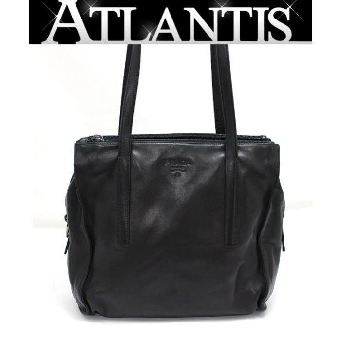 PRADA プラダ ショルダー トートバッグ レザー 黒 ブラック