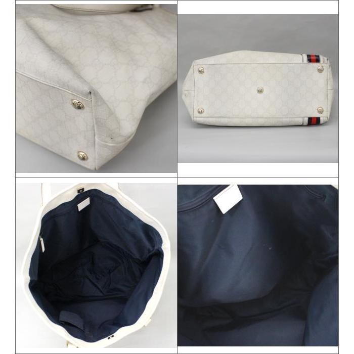 グッチ トートバッグ レザー×PVC A4可 肩掛け GG柄 ホワイト GUCCI SALE グッチ ショルダートートバッグ A4収納可 GG柄