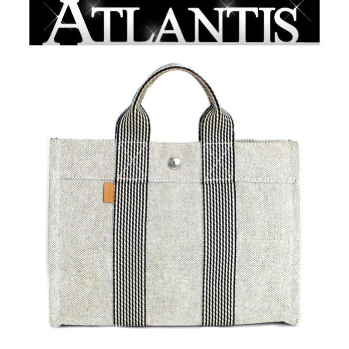 美品】Hermès エルメスニューフールトゥ PMトートバッググレー