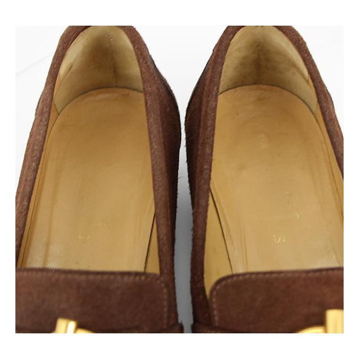 美品 エルメス HERMES シェーヌダンクル スウェード ローファー size36