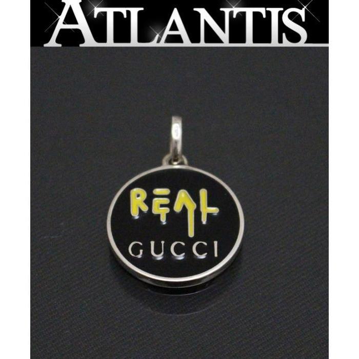 SALE 美品 グッチ GUCCI ペンダントトップ GHOST REAL ロゴ ネックレス
