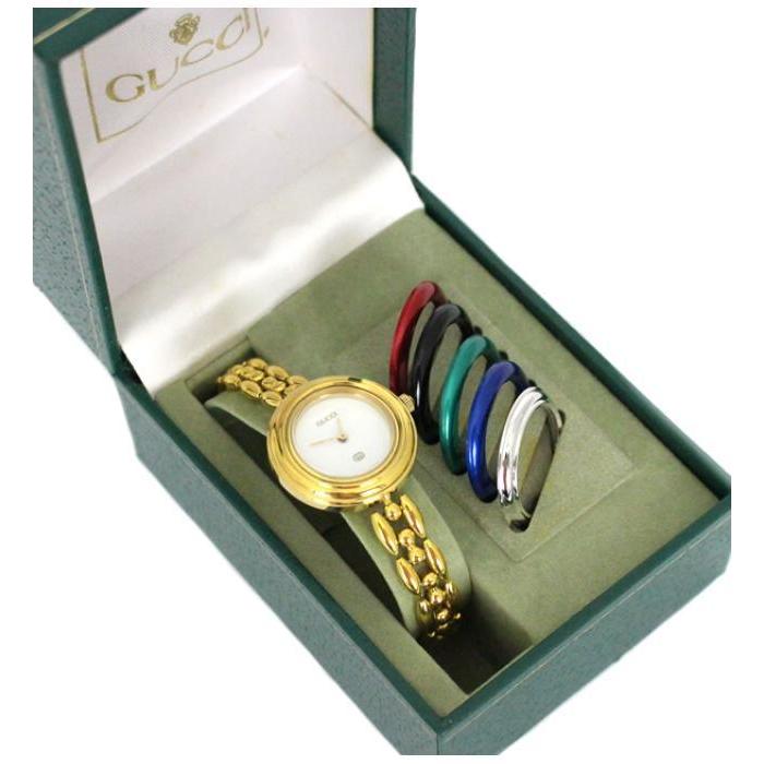 SALE グッチ GUCCI チェンジベゼルウォッチ レディース 腕時計 チェンジベゼル 6色 クォーツ ゴールド